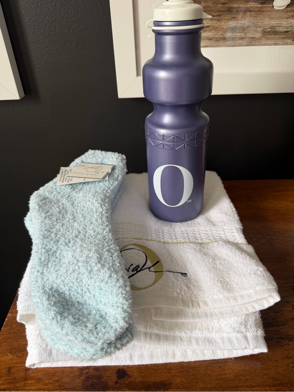 Oprah Store Set- towel; socks, Water Bottle